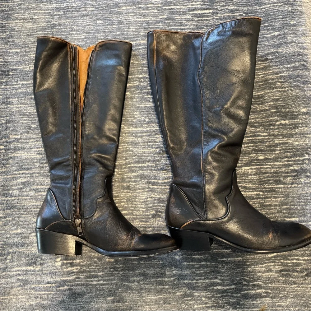 Frye Women’s Carson Black Knee-High Leather Boots “Antiqued Black”EUC 10B - Picture 13 of 13
